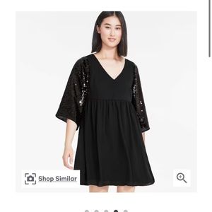 Sequin flutter sleeve dress